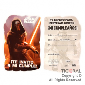 STAR WARS INVITACION CHICA x 10